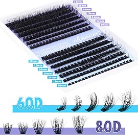 Geeneiya Full Lash Extension Kit Cluster Eyelash Extension Kit Clusters Individual Lashes Kit with Lash Bond and Seal Glue, Lash Remover, Lash Applicator, User Manual for Beginners(60P+80P, 280Pcs)