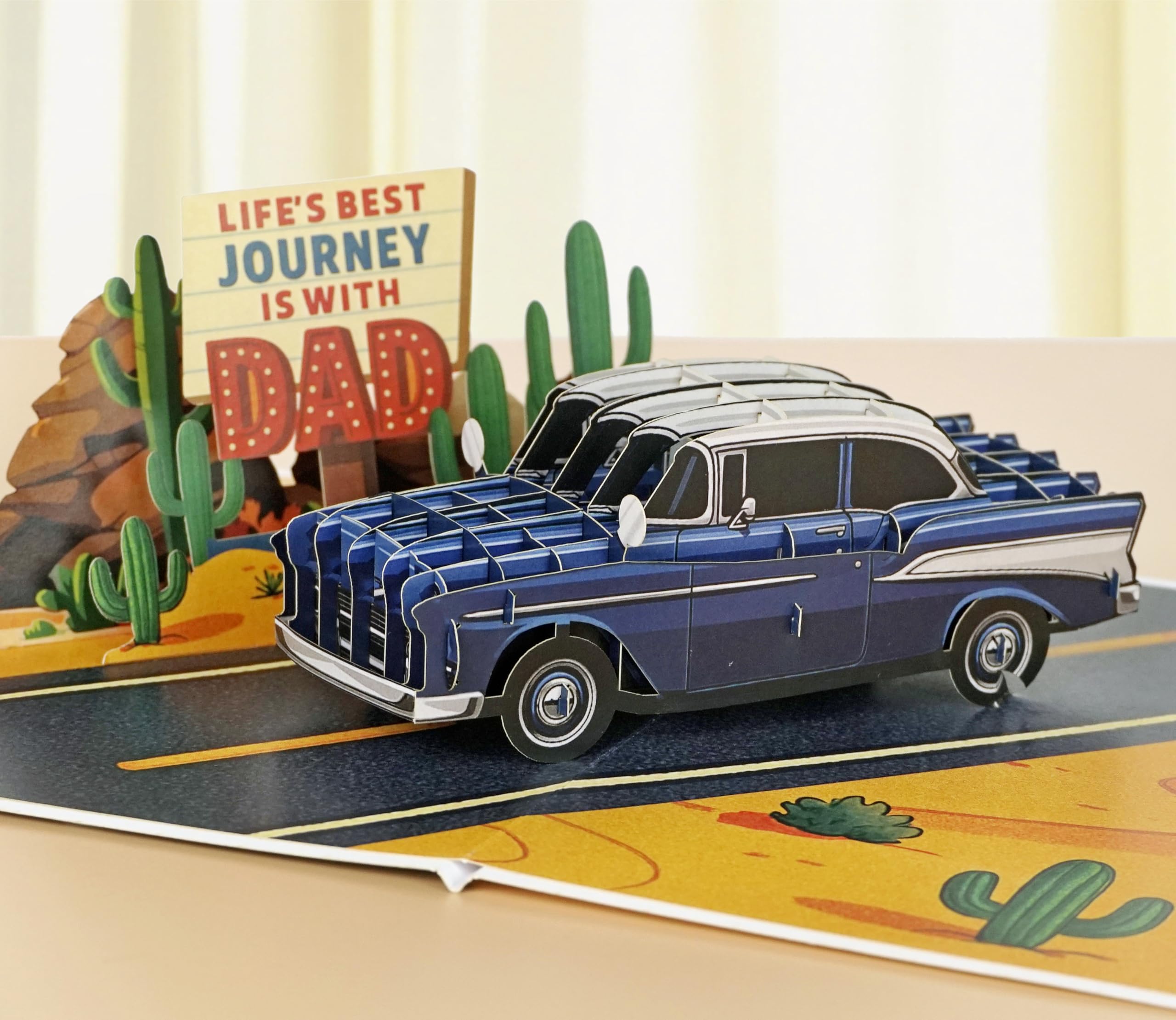 CUTPOPUP Classic Car Birthday Cards for Men, 3D Idea Gifts for Him, Dad Birthday Cards, Husband Birthday Card, Fathers Day Cards Grandad, Step Dad, Son, Men (Classic Car) US8-SD239UK
