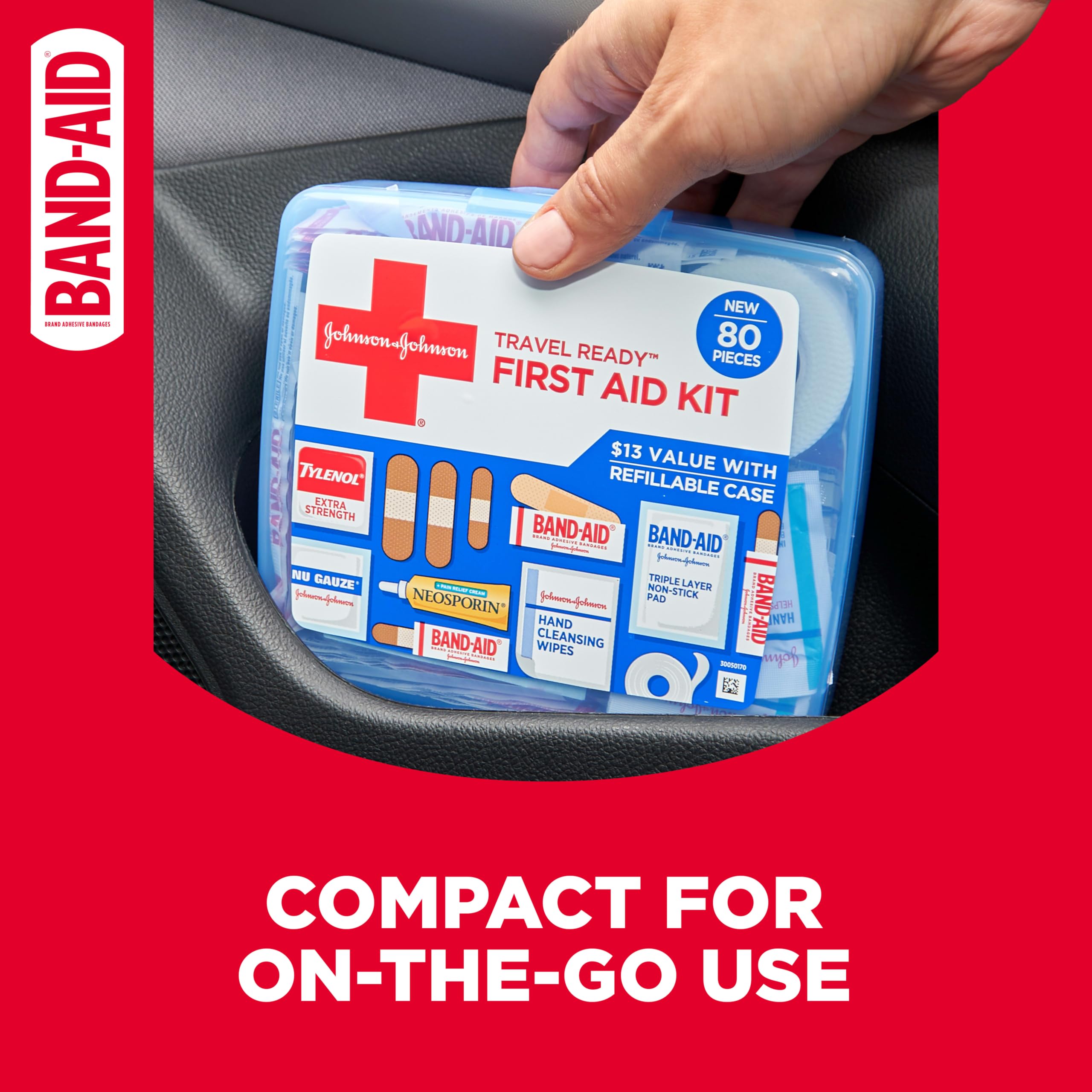 BAND-AID Brand Travel Ready Portable First Aid Kit, 80 Piece — Amazon image 4