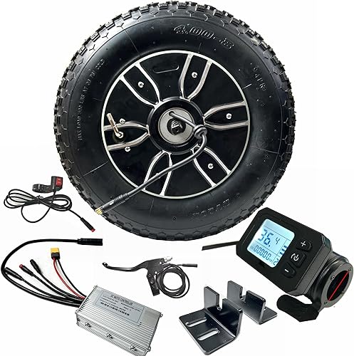 SZWEDI Kit de motor eléctrico de carretilla de 400-8 pulgadas para jardín de acarreo de neumáticos 3.1 mih-4.3 mih Velocidad 36V230W 97N.M Torque