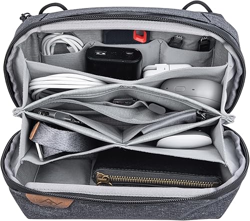 Miniatura 2 de Peak Design Bolsa tecnológica, carbón, organizador de artículos electrónicos para viajes o transporte diario, almacenamiento estilo origami, paso de