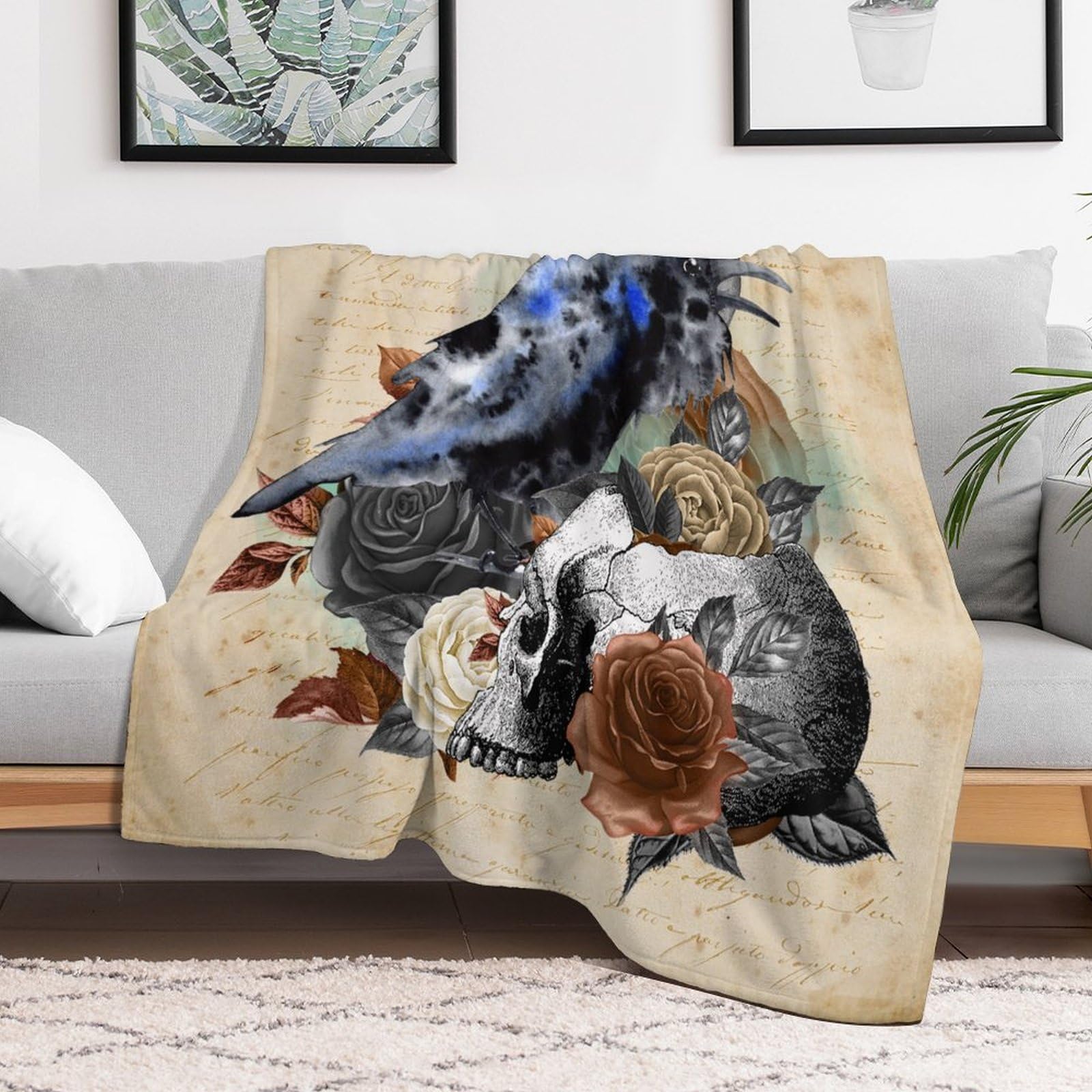 Couverture squelette pour camping, pique-nique extérieur et soirées canapé