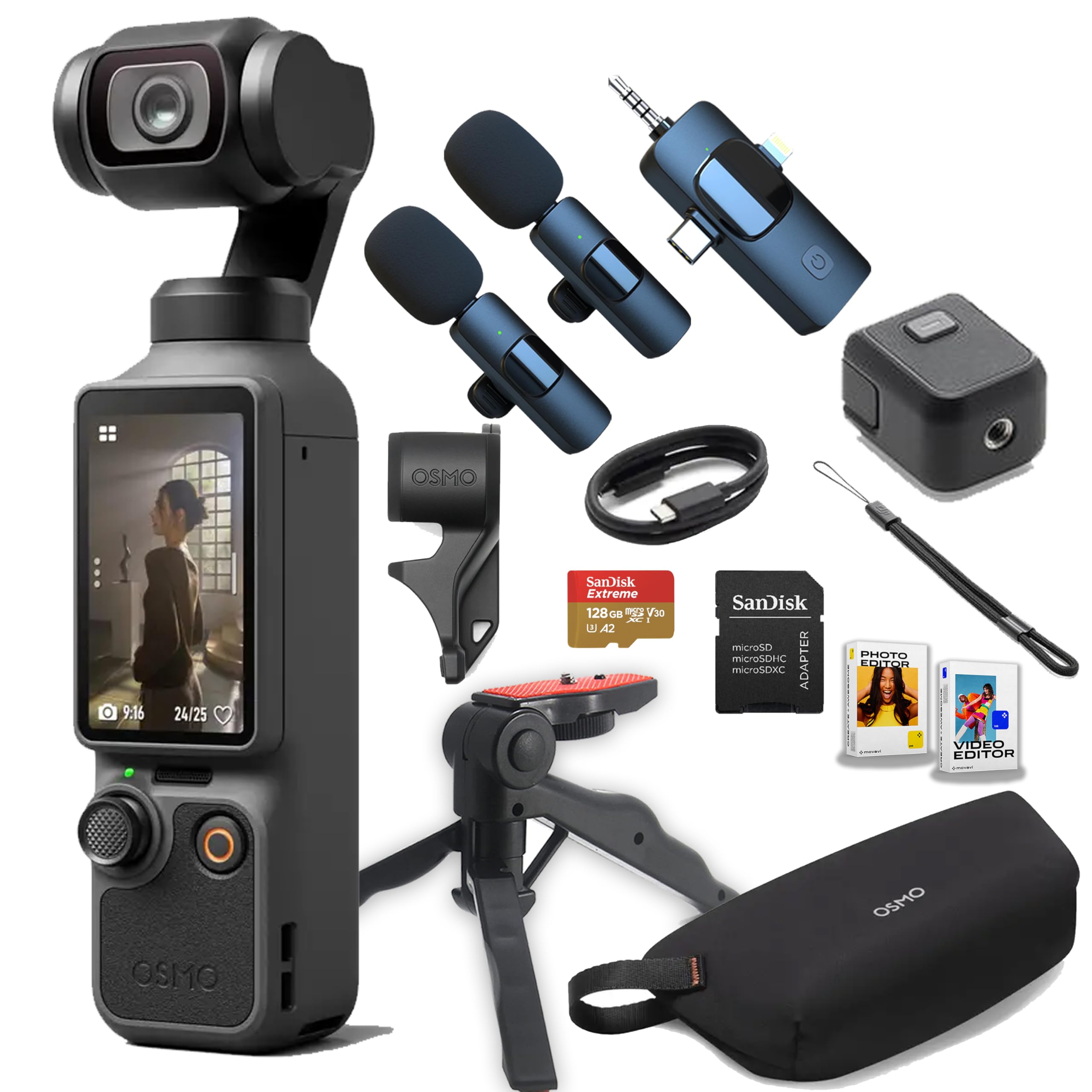 ビデオカメラ DJI osmo pocket Amazon.com : DJI Osmo Pocket 4 Value Bundle, 4K/240fps Vlog Camera