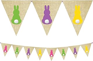 Amscan Easter Bunny Burlap Banner, 9', Multicolor