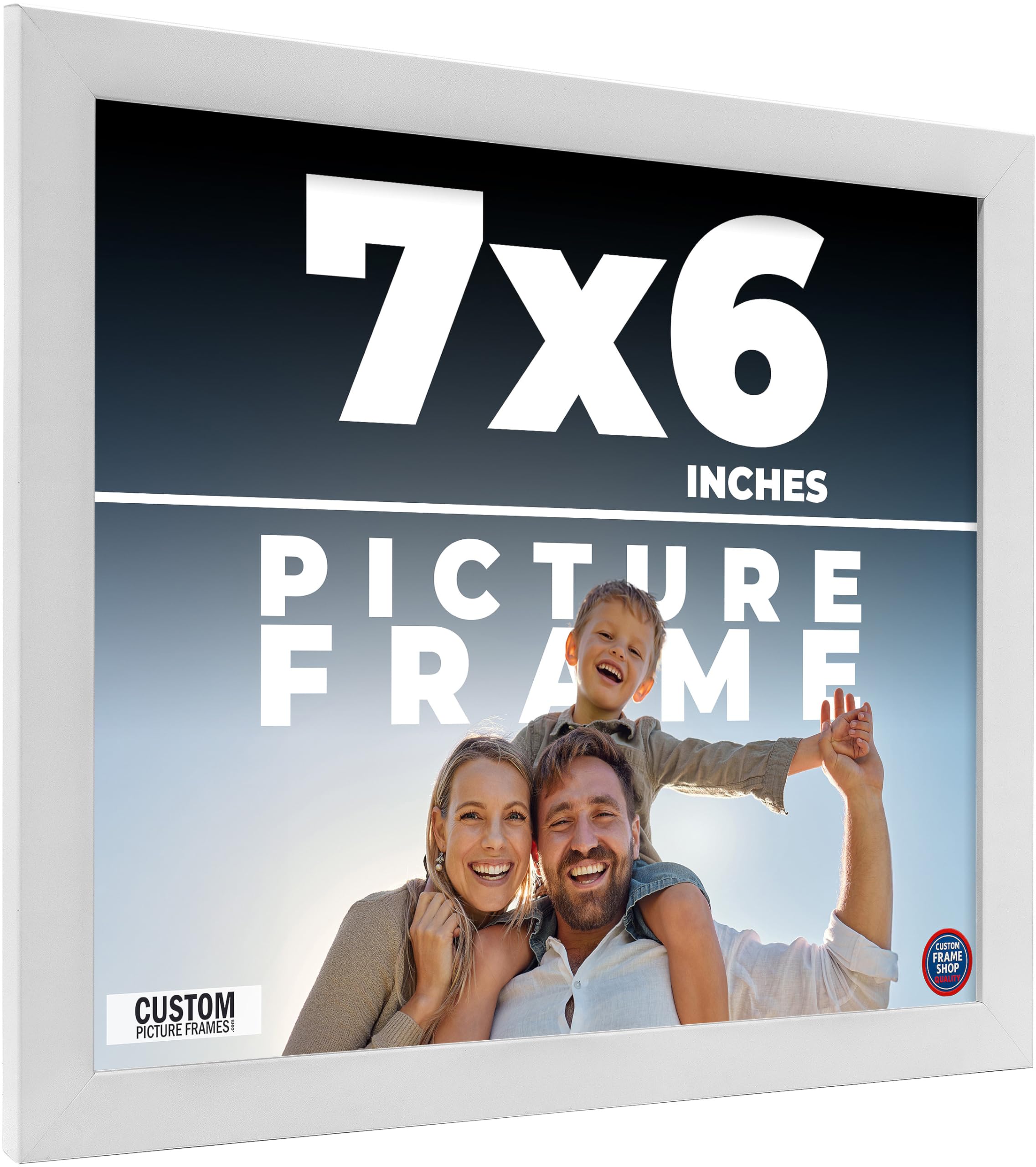 Amazon.com - 7x6 Frame White Real Wood Picture Frame Width 0.75