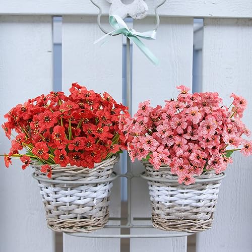 Miniatura 3 de Flores artificiales para exteriores, 12 paquetes de flores artificiales resistentes a los rayos UV, decoración de interiores y exteriores,