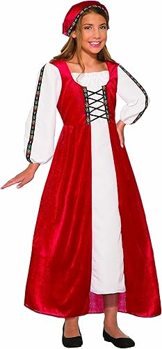 Forum Novelties - Disfraz de niña renacentista para niño, color rojo, pequeño