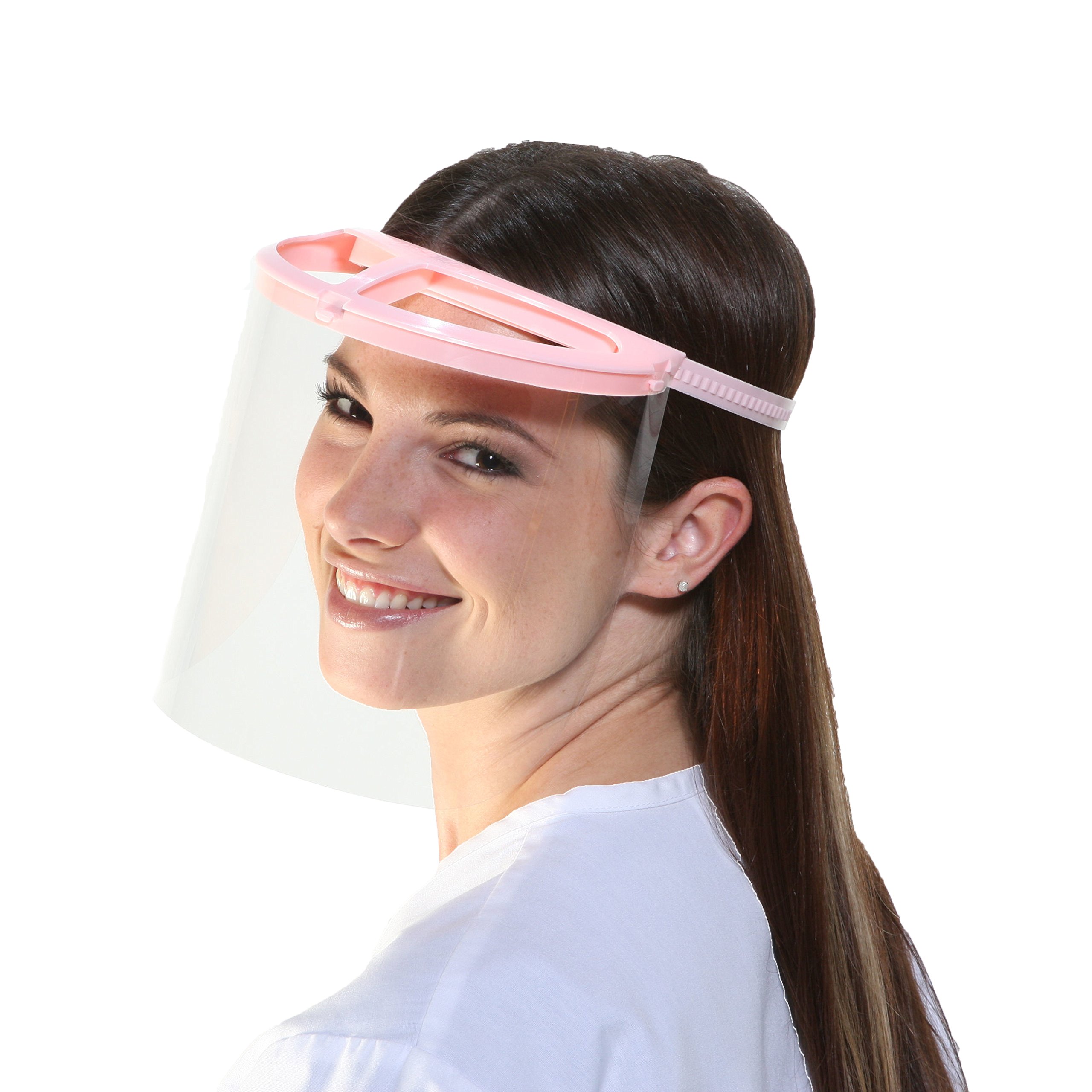 Bio Masque visière transparente rose anti-buée pour éviter les projections