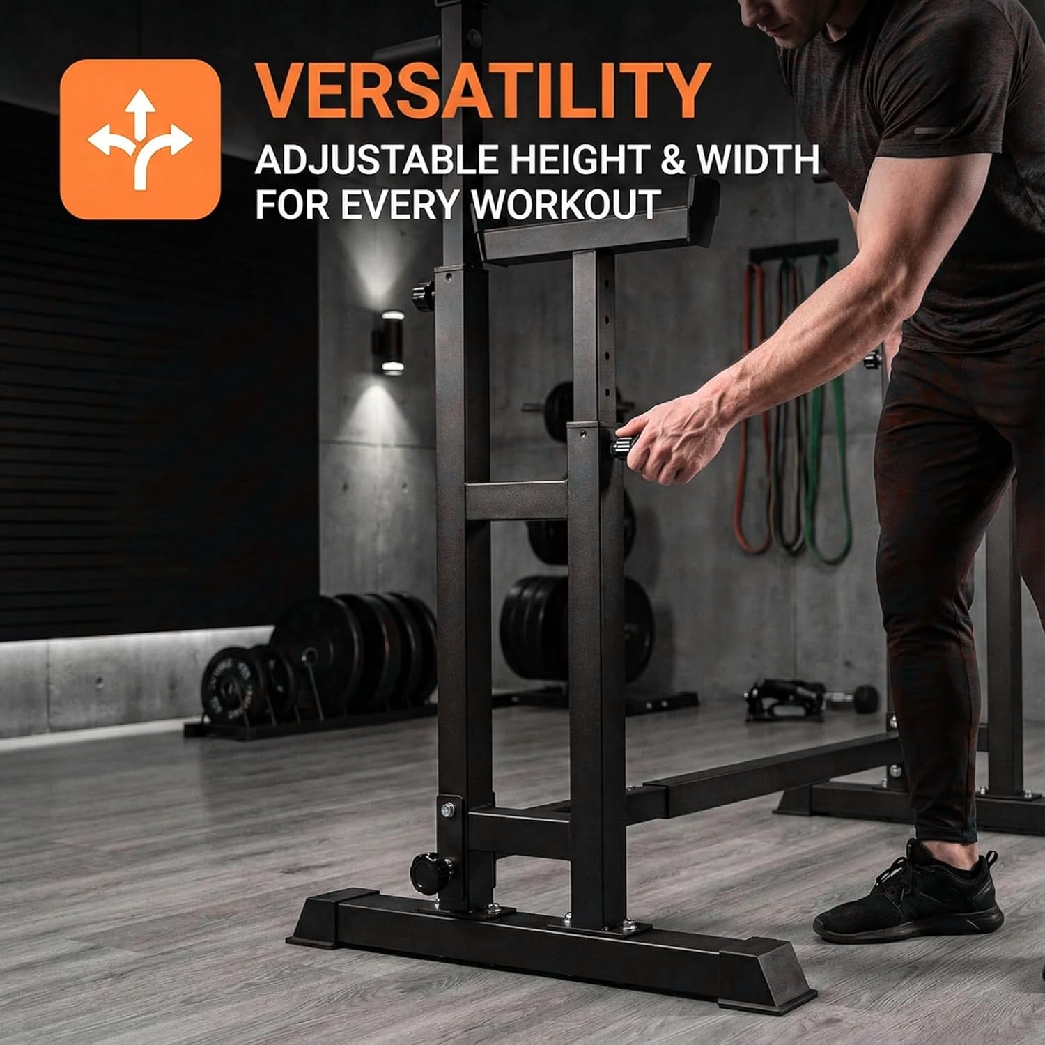 BARWING 49IN Rack For Bench Press Stand ,Barbell Rack Stand - Adjustable Multi-Functional Squat Barbell Stand for Weight Bench Press, weight bench rack, Easy to Assemble 350LBS Adjustable Squat Rack Stand