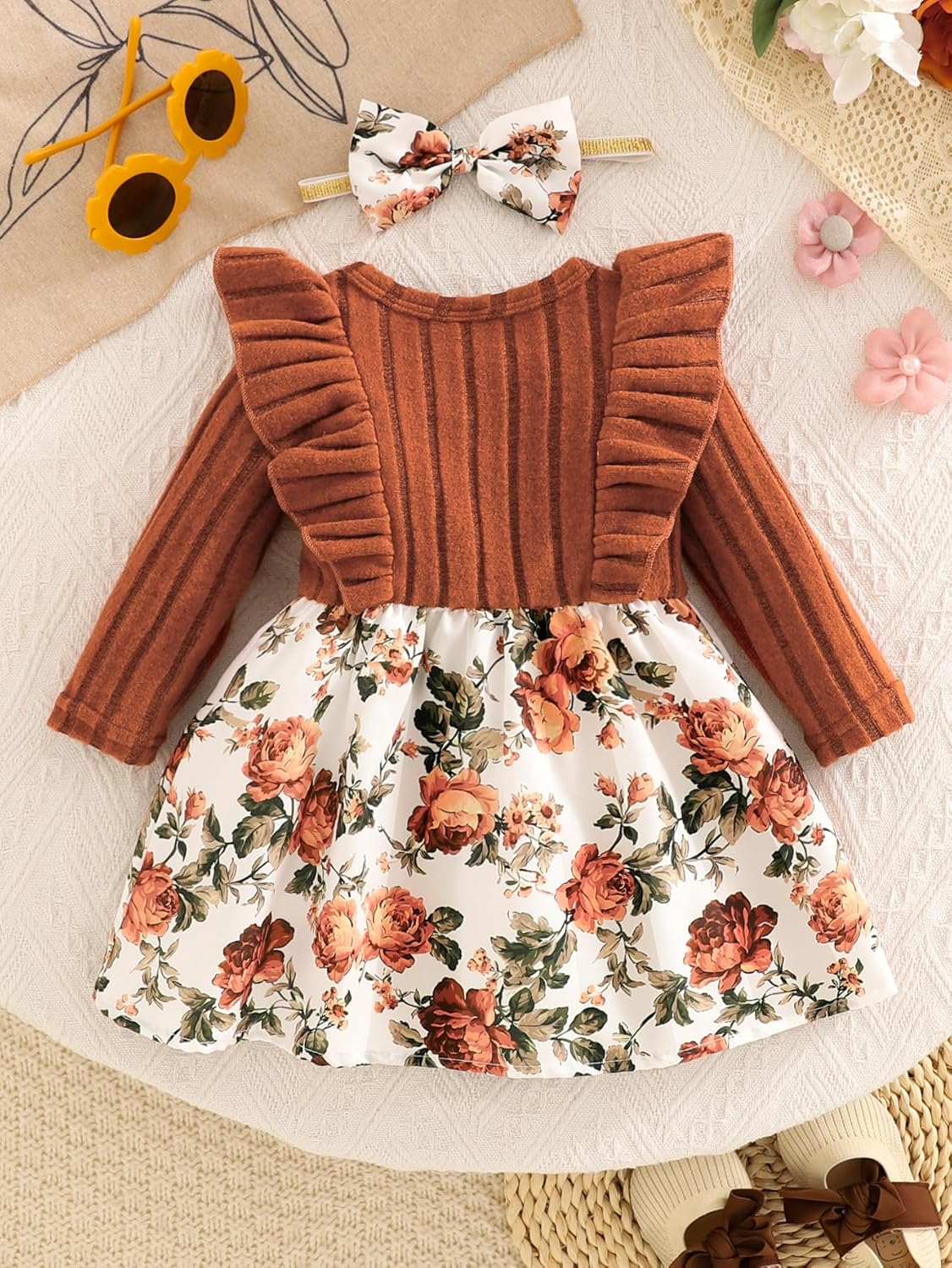 Baby Long Sleeve Fall Dress Baby Girl Clothes Ruffle Toddler Casual Dress Infant Cute Clothes Winter Outfits - Image 3