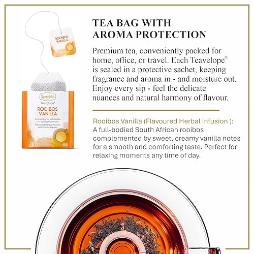 Miniatura 2 de Ronnefeldt Teavelope Rooibos Vanilla Chai - Té de hierbas rojo sudafricano naturalmente sin cafeína con sabor natural a naranja y vainilla - 25