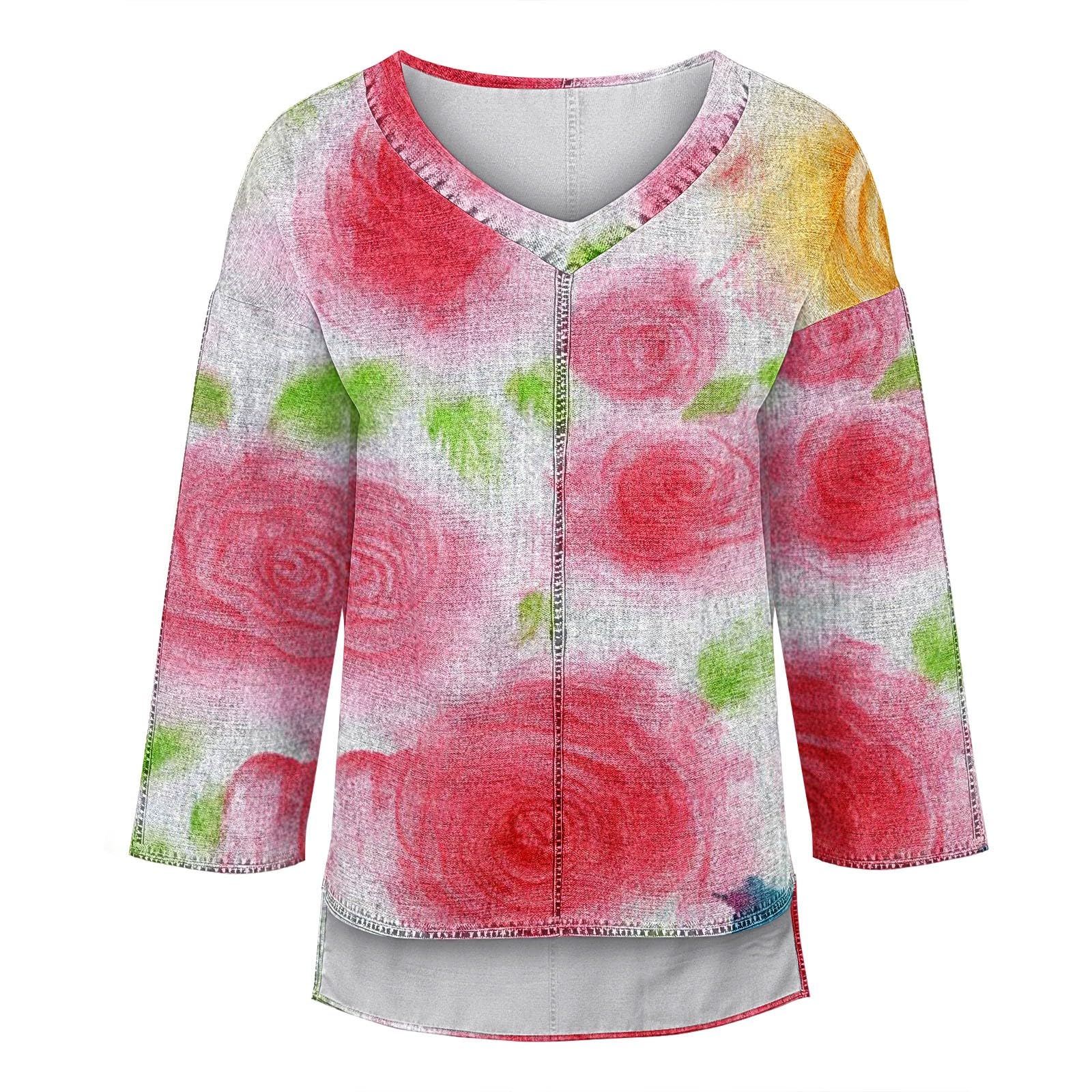 Oversize T Shirt à Manche Longue Femme Col Rond Surdimensionné Pull Tee Shirt Long Tunique