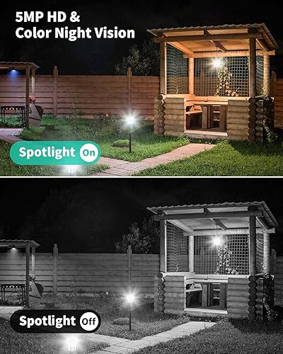 Miniatura 6 de P Panoraxy Cámara de seguridad 3k 5MP al aire libre, 5G y 2.4G WiFi cámara de seguridad para exteriores con 360  PTZ, cámaras exteriores de