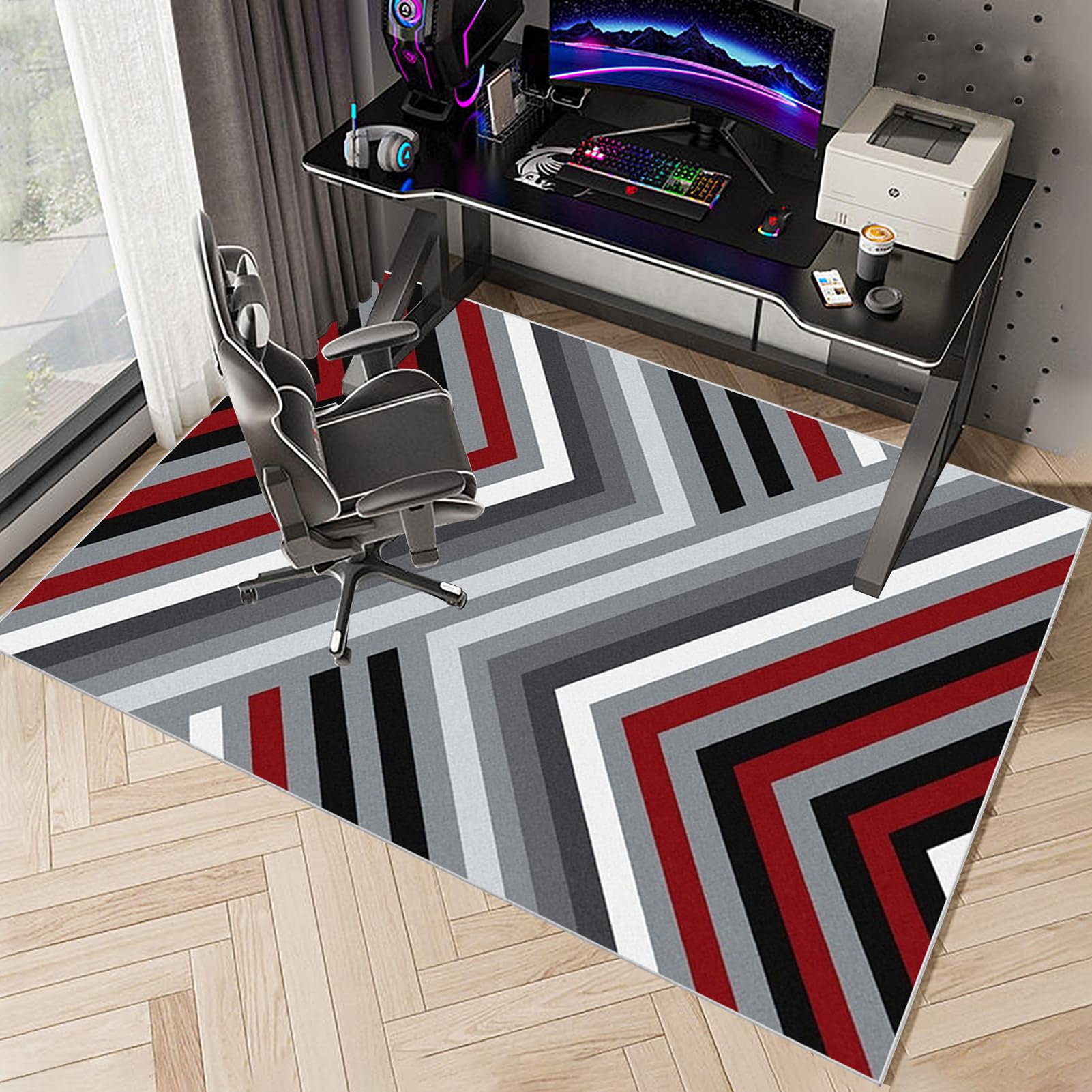 Tappetino Salvapavimento Antiscivolo, Tappeto per Sedia Ufficio per per Pavimenti in Legno Duro, Tappeto Gaming pavimento, Tappetini di Protezione per Pavimento per Parquet e Laminato 120 x 140 cm