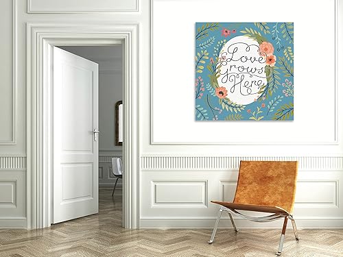 Miniatura 6 de Jaxson Rea "Retro Garden II - Love Grows Here Blue Gallery Wrapped Canvas by Janelle Penner, 24" x 24"