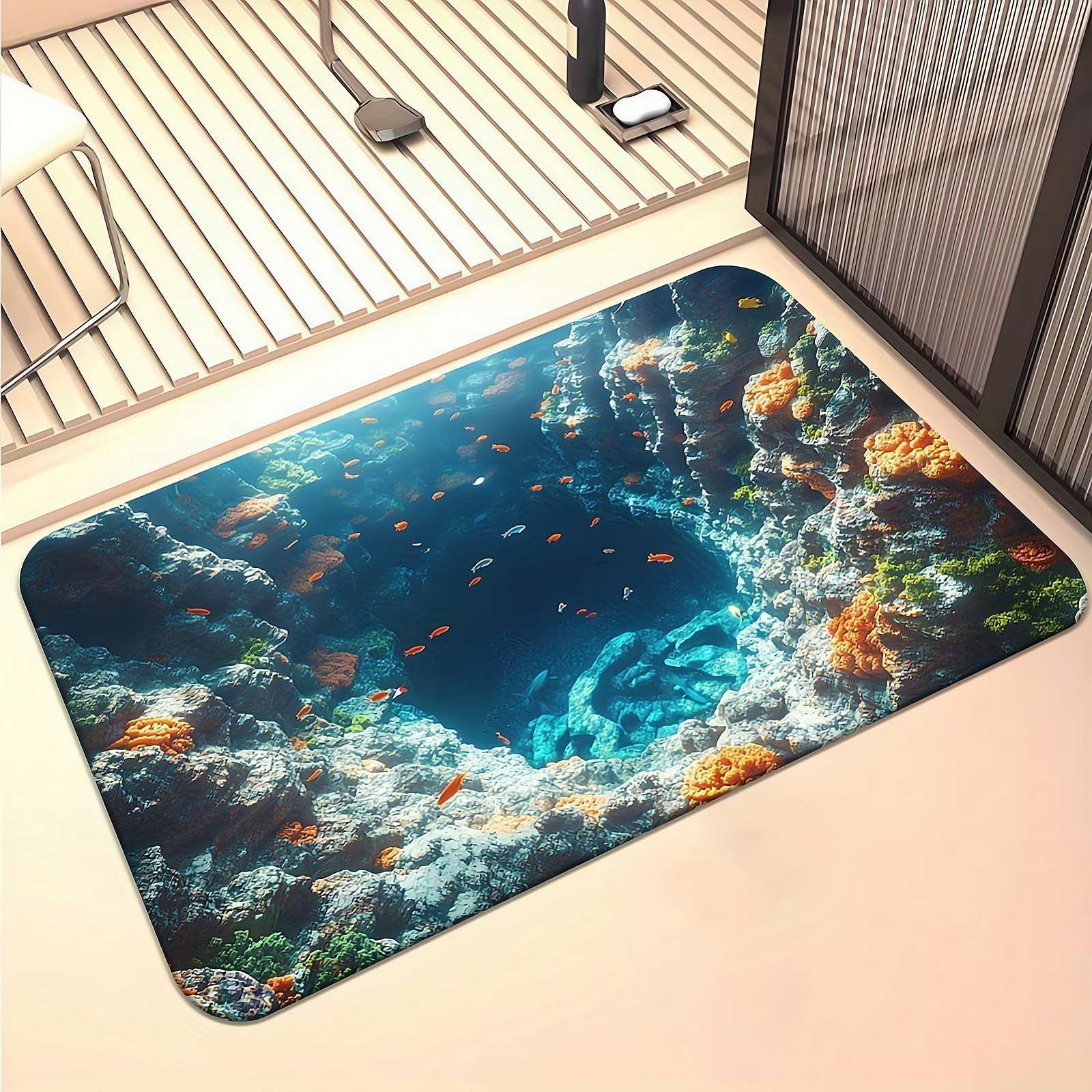3D Hole Rug Rugs That Look Like a Hole Dog Gets Scared of 3D Carpet Non-Slip Optical Illusion