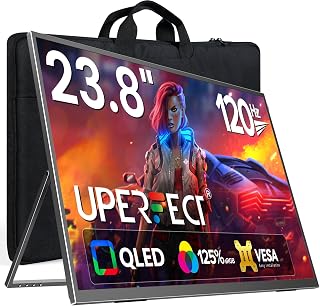 UPERFECT 23.8 Pouces 120Hz QLED Écran de Jeu Portable, 0.1ms FHD 1080
