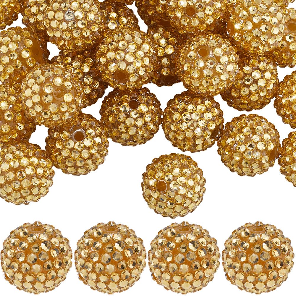 Perles en résine dorée 20mm d'aspect luxueux pour la fabrication de bijoux chic