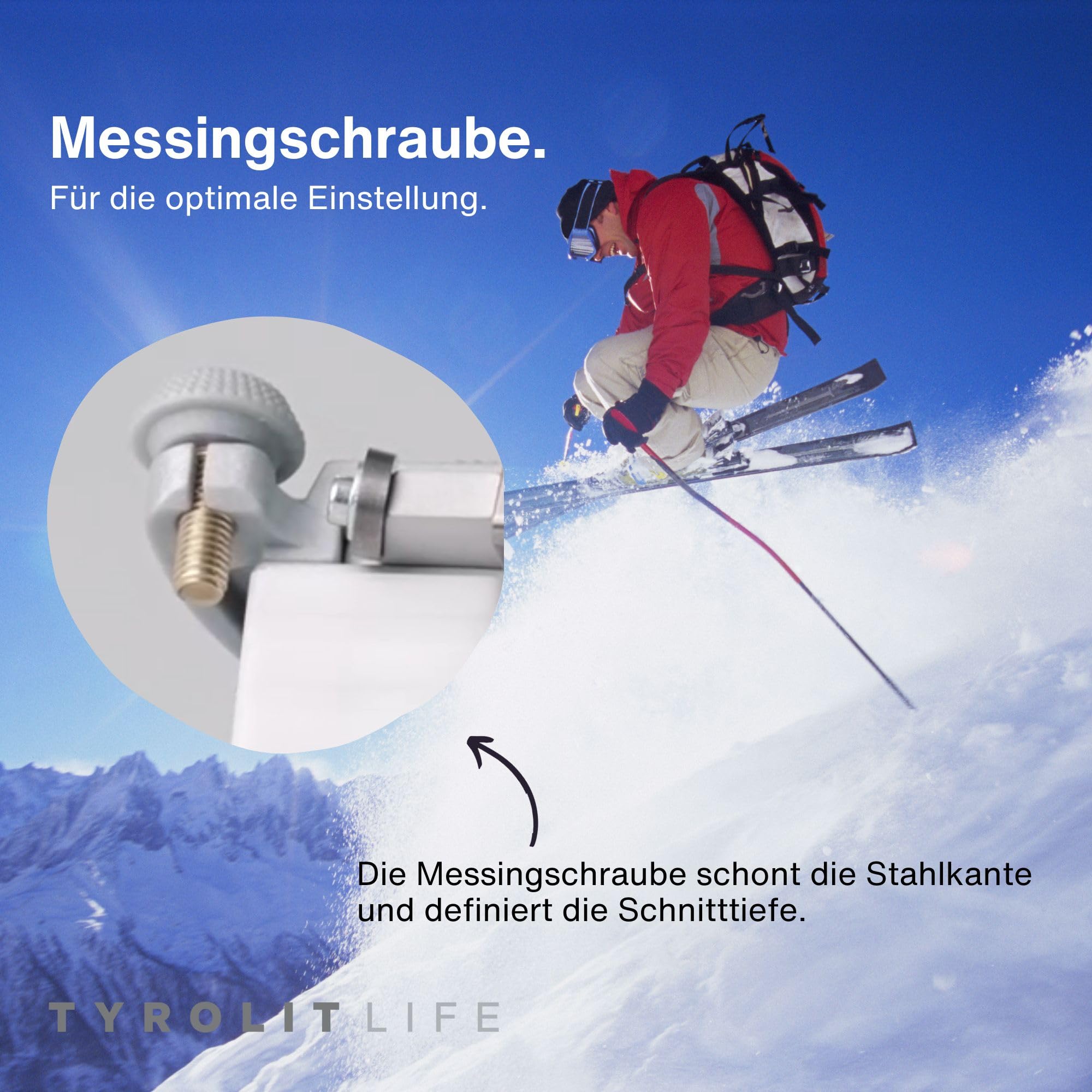 Tyrolit Life Seitenwangenabzieher - Präzise und schonende Kantenbearbeitung für Ski und Snowboard - Die perfekte Grundlage für saubere Kanten - Flexibel einstellbar