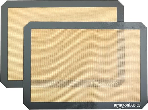 Amazon Basics Silicone, Non-Stick, Food Safe Baking Mat- Pack of 2