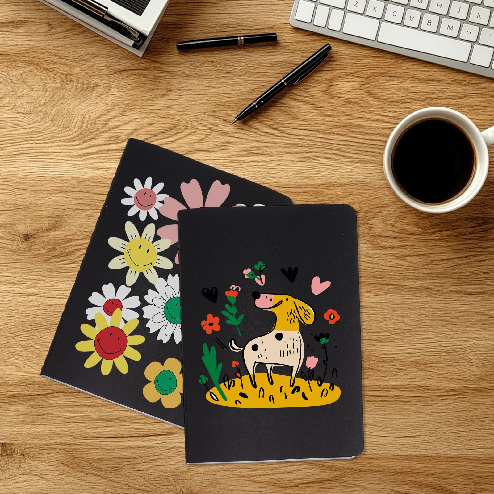 GLOBLELAND 30 cuadernos A5 negros, 50 hojas, 100 páginas, 20 x 12,7 cm, tamaño pequeño, bloc de notas pequeño, sin forro, papel grueso liso para suministros de oficina, dibujo, diario de escritura