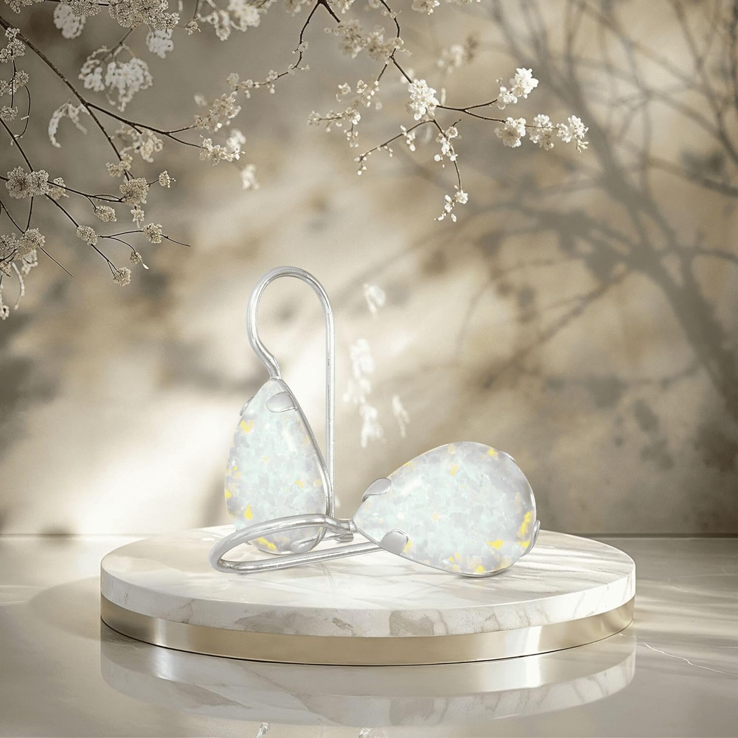 925 Sterling Silver Gemstone Teardrop Earrings – Small Dainty Birthstone Earrings for Women - Silver Dangle Earrings - Image 4