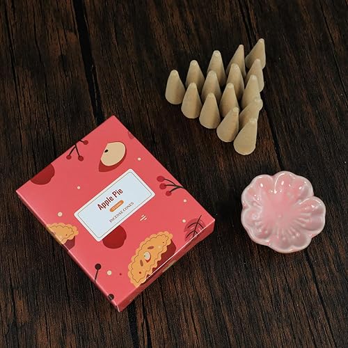 Miniatura 5 de STRN Conos de incienso, 120 conos perfumados para todas las estaciones, varios aromas de incienso con soporte para incienso, vainilla y menta, coco,