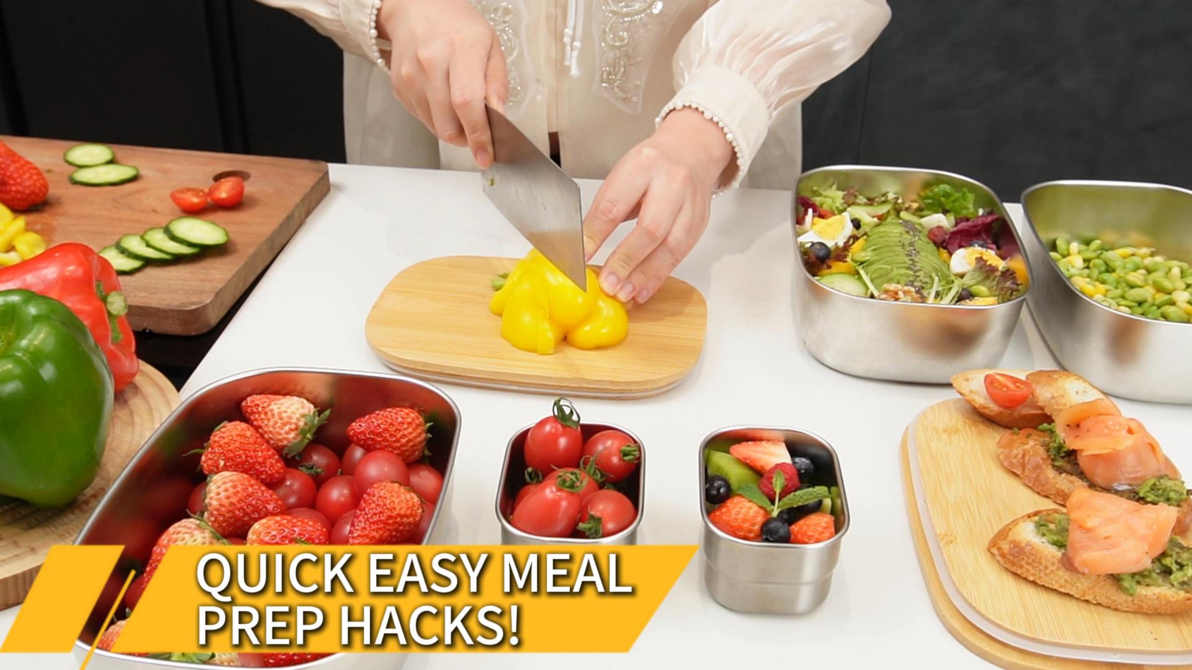 OTTSIGNATURE Stainless Steel Lunch Box with Lids - Durable Metal
