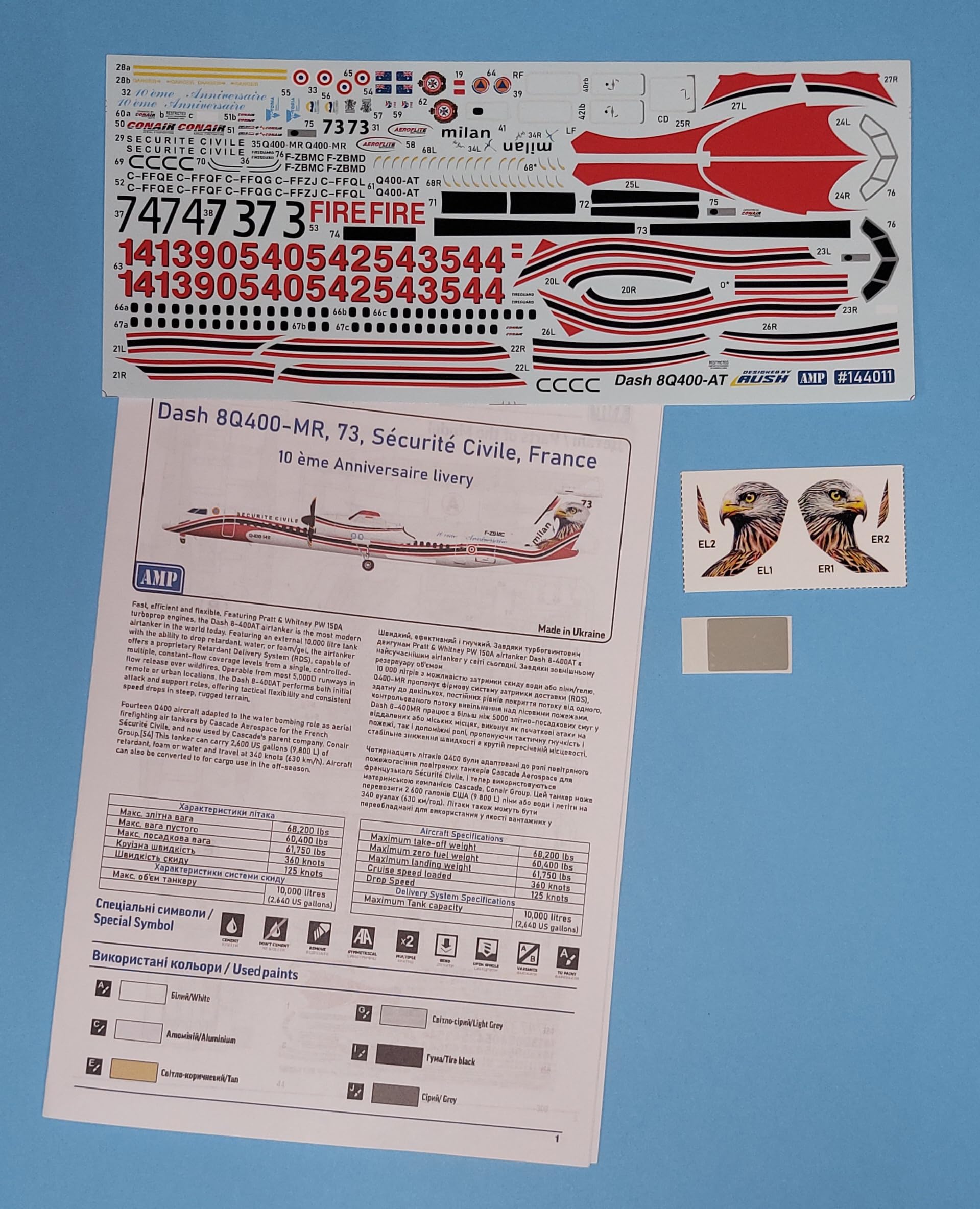 AMP 144-011 1/144 Dash 8Q400-MR Airtanker – Canadian Short Range Commuter Airliner Modellbausatz
