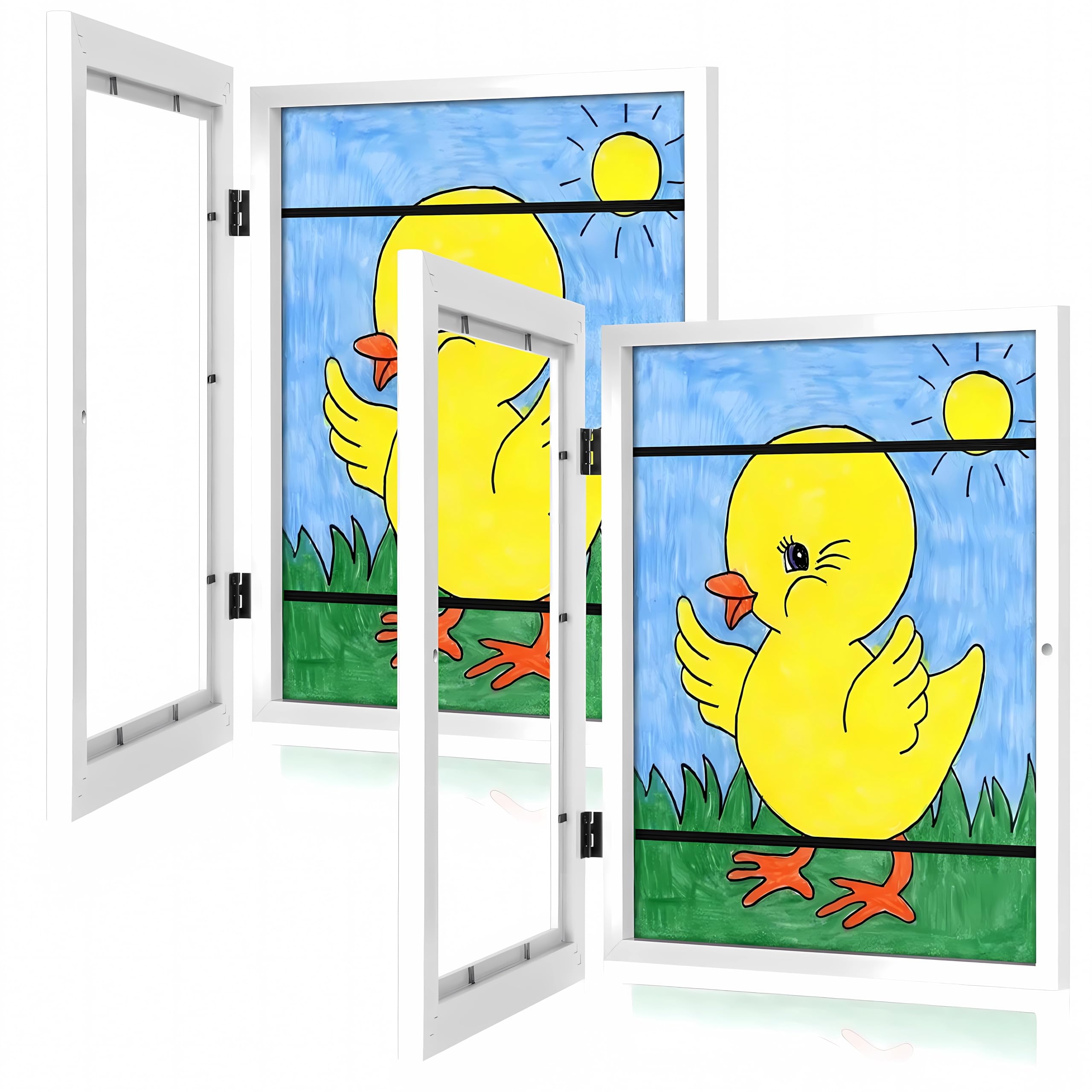 Segler2-Pack 8.5x11 Kids Art Frames | Premium Changeable Artwork Display | Front-Opening Design Holds 50+ | Showcase Children's Creations | White