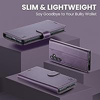 Vista 6 de Funda tipo cartera para Samsung Galaxy S23 FE con bloqueo RFID, soporte para tarjetas de crédito, de piel sintética, función atril, funda protectora