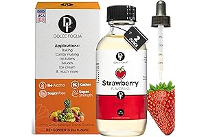 Dolce Foglia Strawberry Extract - Natural Strawberry Flavoring For Baking, Candy Making,...