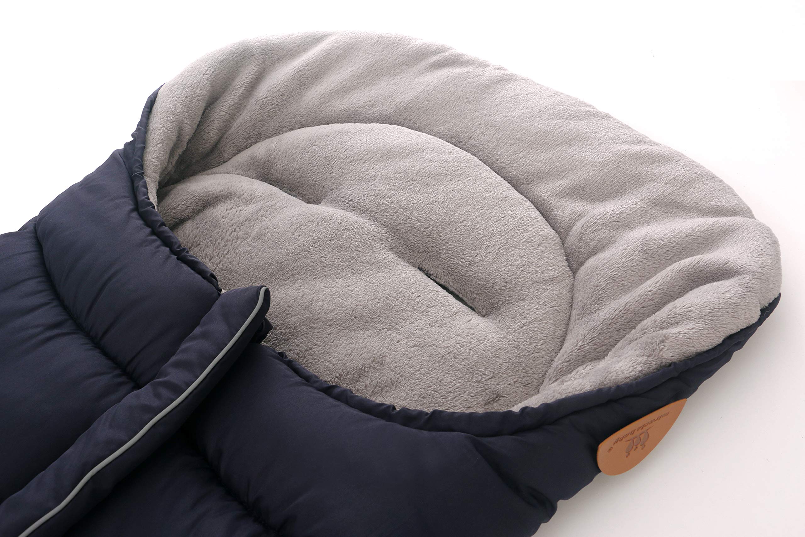 Sacco Termico Invernale per Passeggino, Coprigambe Bebè con 3 o 5 Punti di Ancoraggio, Footmuff Universale per Seggiolino Auto, Coperta 102 * 54cm Impermeabile e Antivento, Blu Scuro