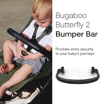 Bugaboo Butterfly 2 Bumper Bar, Safe Baby Buggy Armrest for Butterfly 2 Pushchair, Adjustable, Easy to Clean, Minimalistic and Sustainable Design, Grip Handle Bar for Growing Child
