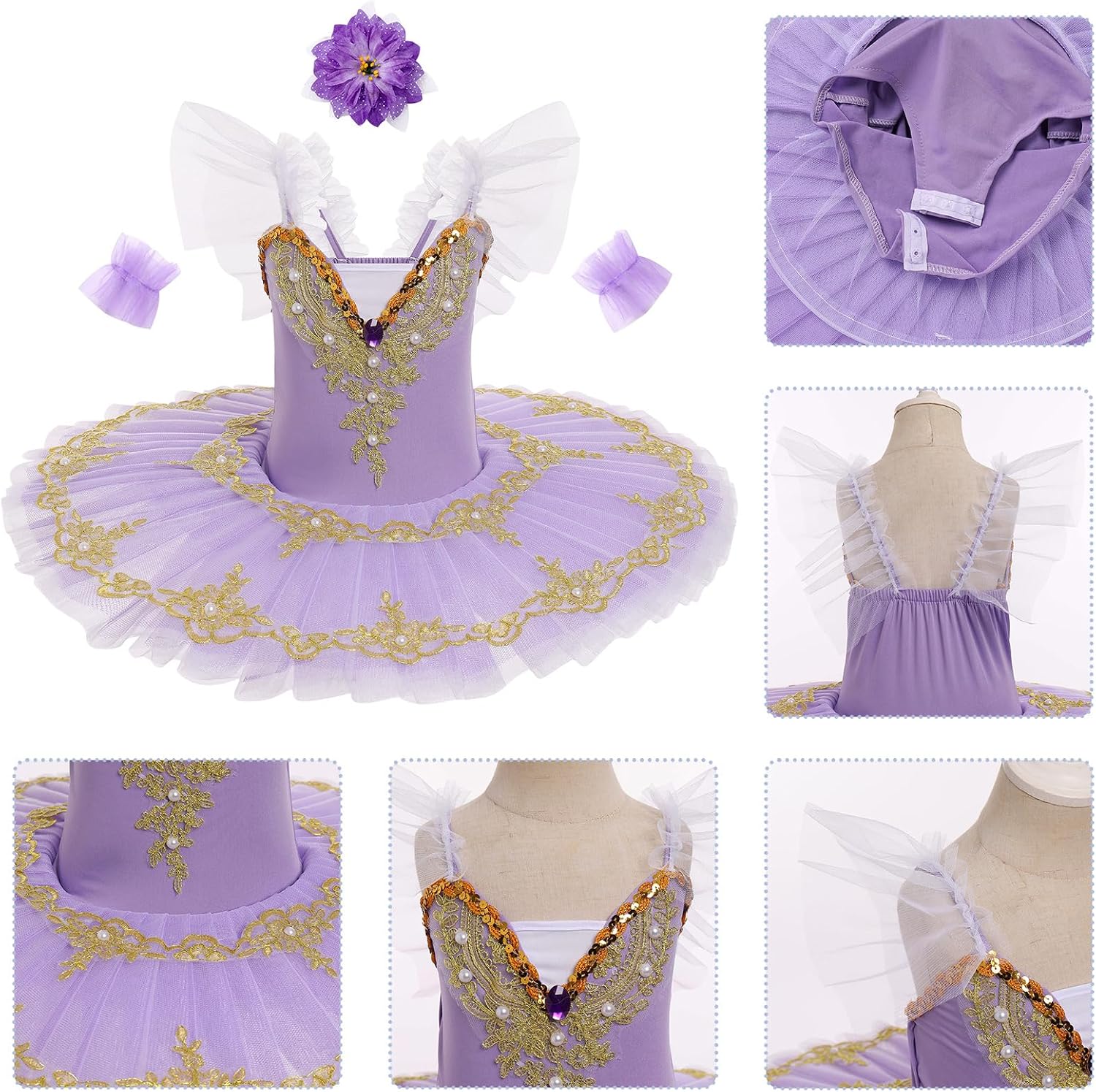 AFAVOM Girls Camisole Skirted Leotard Swan Lake Ballet Dance Outfit Tutu Princess Dress Ballerina Costume for Performance