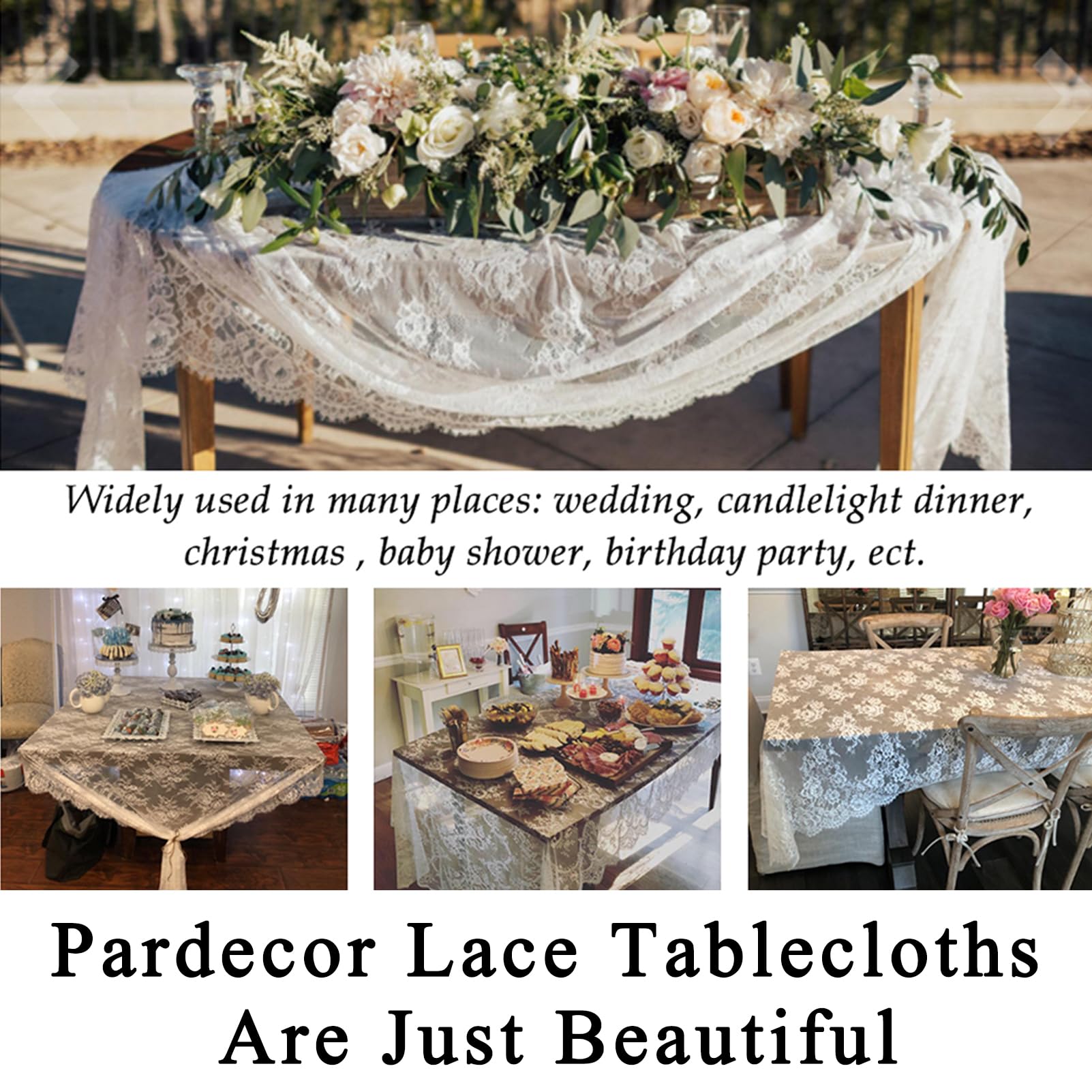 Amazon｜Pardecor レーステーブルクロス アフリカンフレンチレース生地