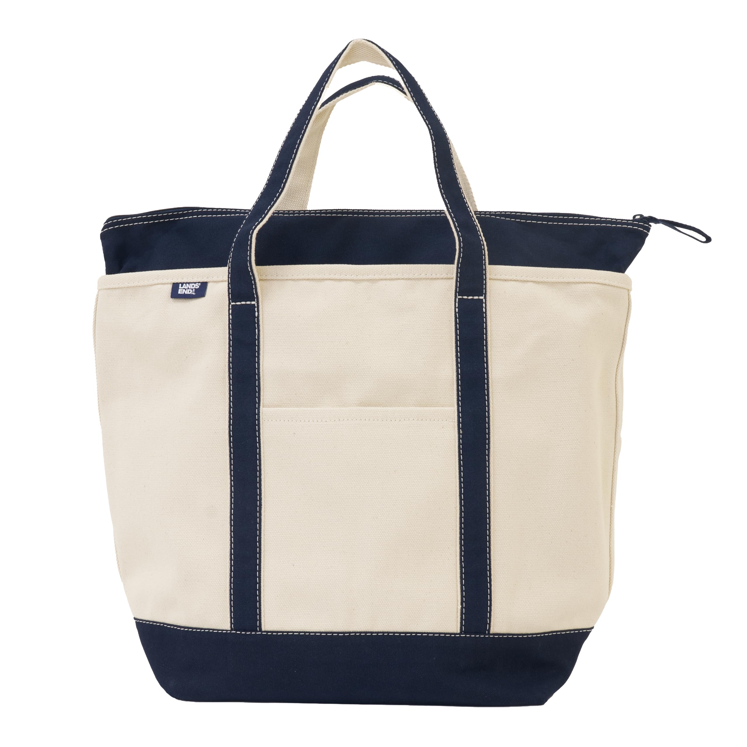 Lands' End Sac fourre-tout en toile à longue poignée zippée