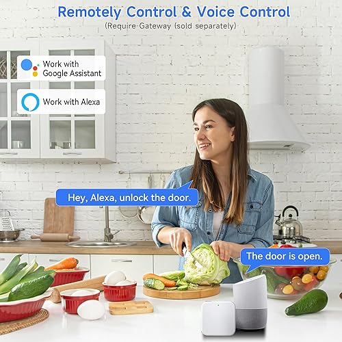 Miniatura 7 de Cerradura inteligente para puerta de entrada sin llave con asa, cerrojo Bluetooth para puerta delantera con huella digital, control de aplicación y