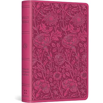 Holy Bible English Standard Version Berry Trutone Floral Design Vest Pocket New Testament With Psalms and Proverbs