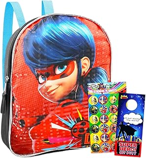 Miraculous Ladybug School Supplies Set for Girls - Bundle with 11'' Miraculous Ladybug Mini Backpack with Miraculous Ladybug Stickers & More (Miraculous Ladybug Travel Bag)