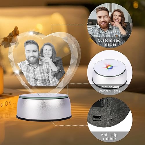 Miniatura 4 de Foto de cristal 3D, regalos de fotos personalizados para mujeres, esposa, hombres, mamá, padre, parejas, vidrio óptico grabado con láser