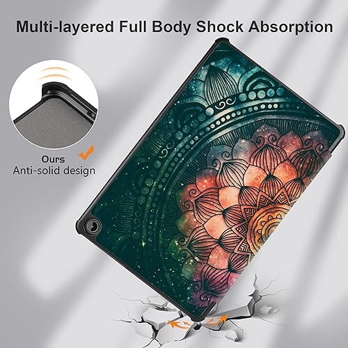 Miniatura 3 de TWOLSKOO Funda para tablet Tienda Fire Max 11 (13 generación, versión 2023), soporte de sueñoactivación triple y a prueba de golpes - Mandala FMX558
