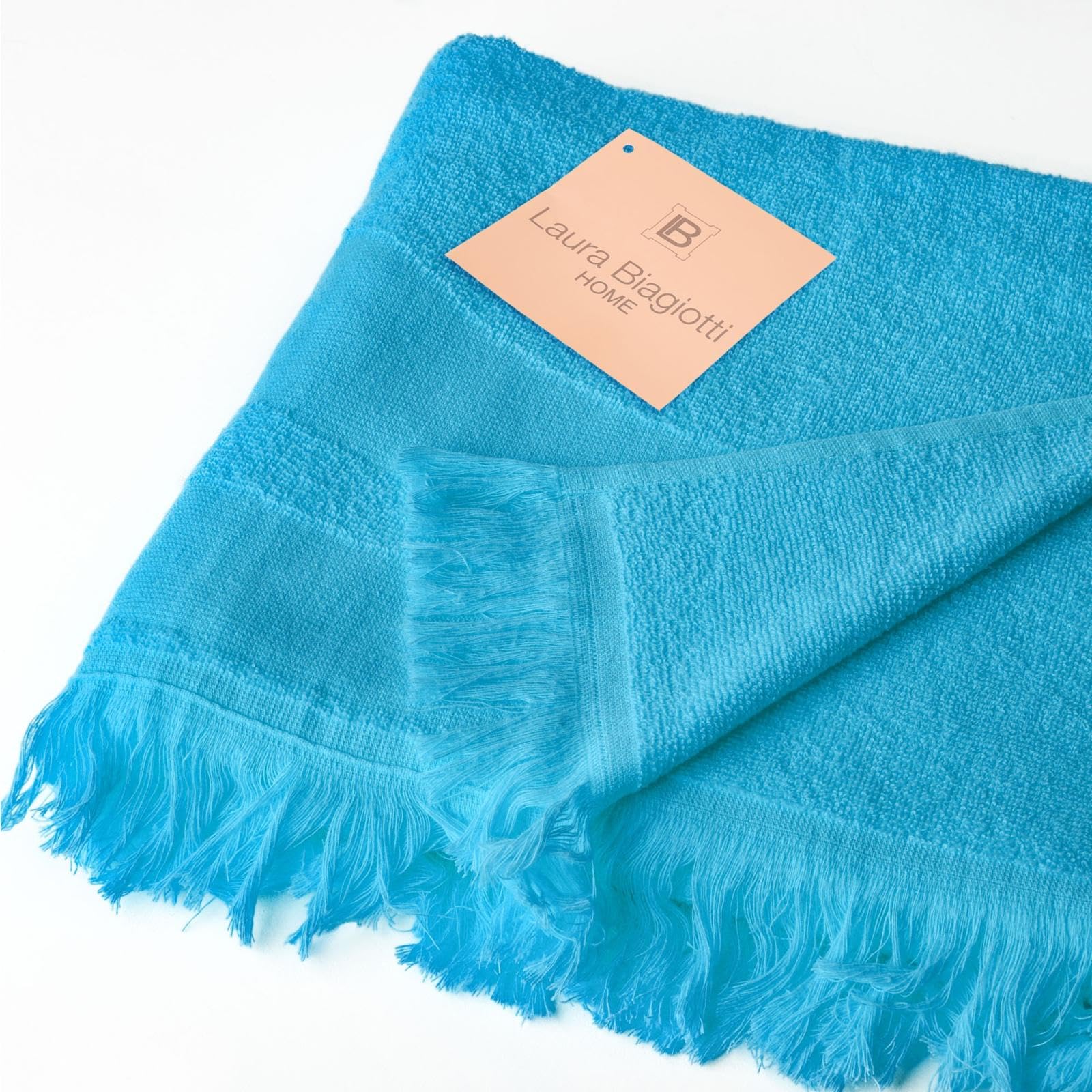 Sciarpa Uomo TigerTie Pieghettata: Stile Business & Casual Con Strisce Blu E Frange (180x50 Cm)