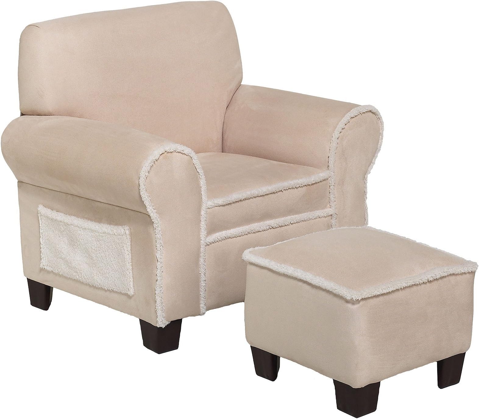 Newco Kids Harmony Kids Micro Club Chair and Ottoman, Chocolate