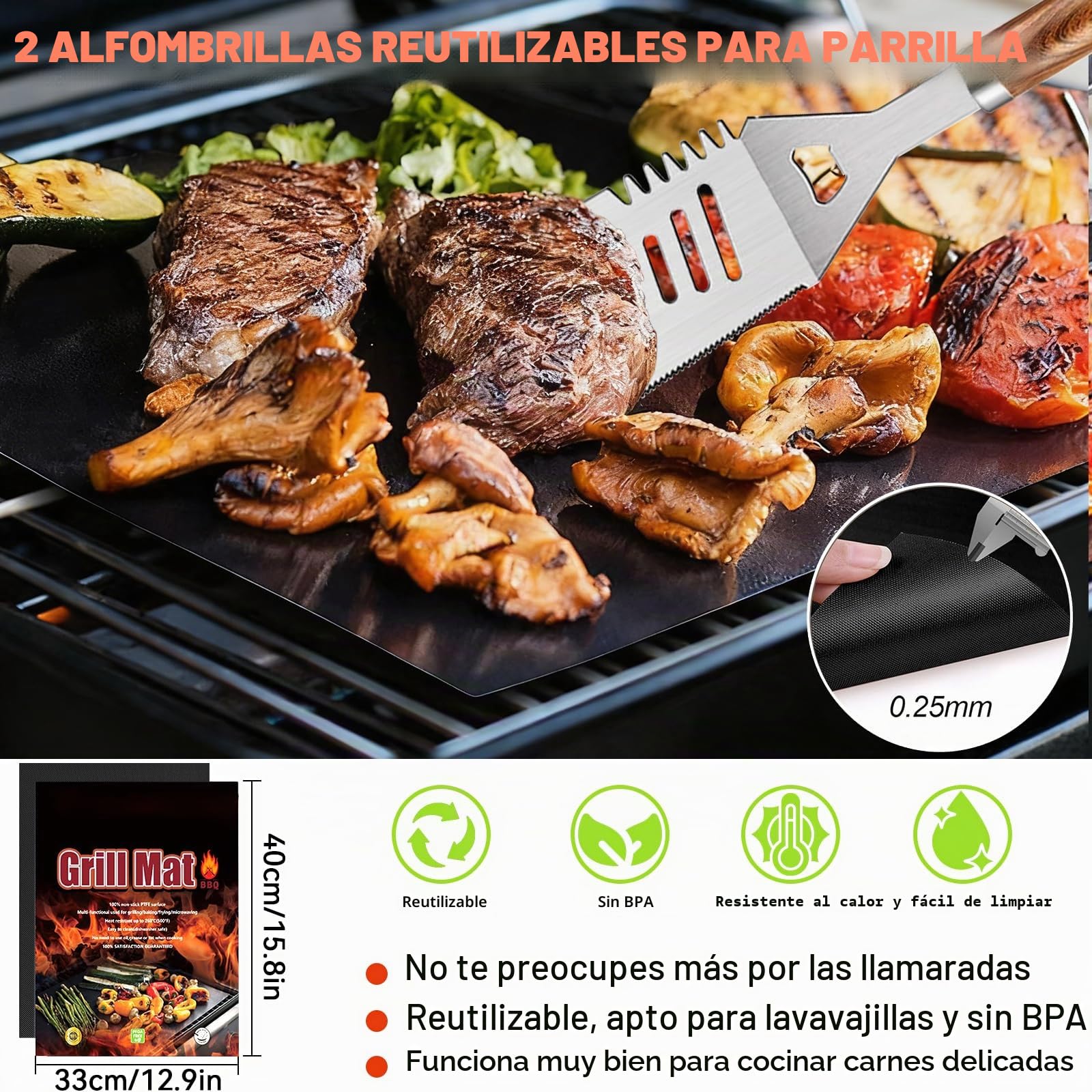 Kit Barbacoa 34 Piezas, Utensilios de Acero Inoxidable, Accesorios de Barbacoa, con Bolsa de Almacenamiento y Mantas, Regalo para Hombres, para Fiestas de Campamento al Aire Libre