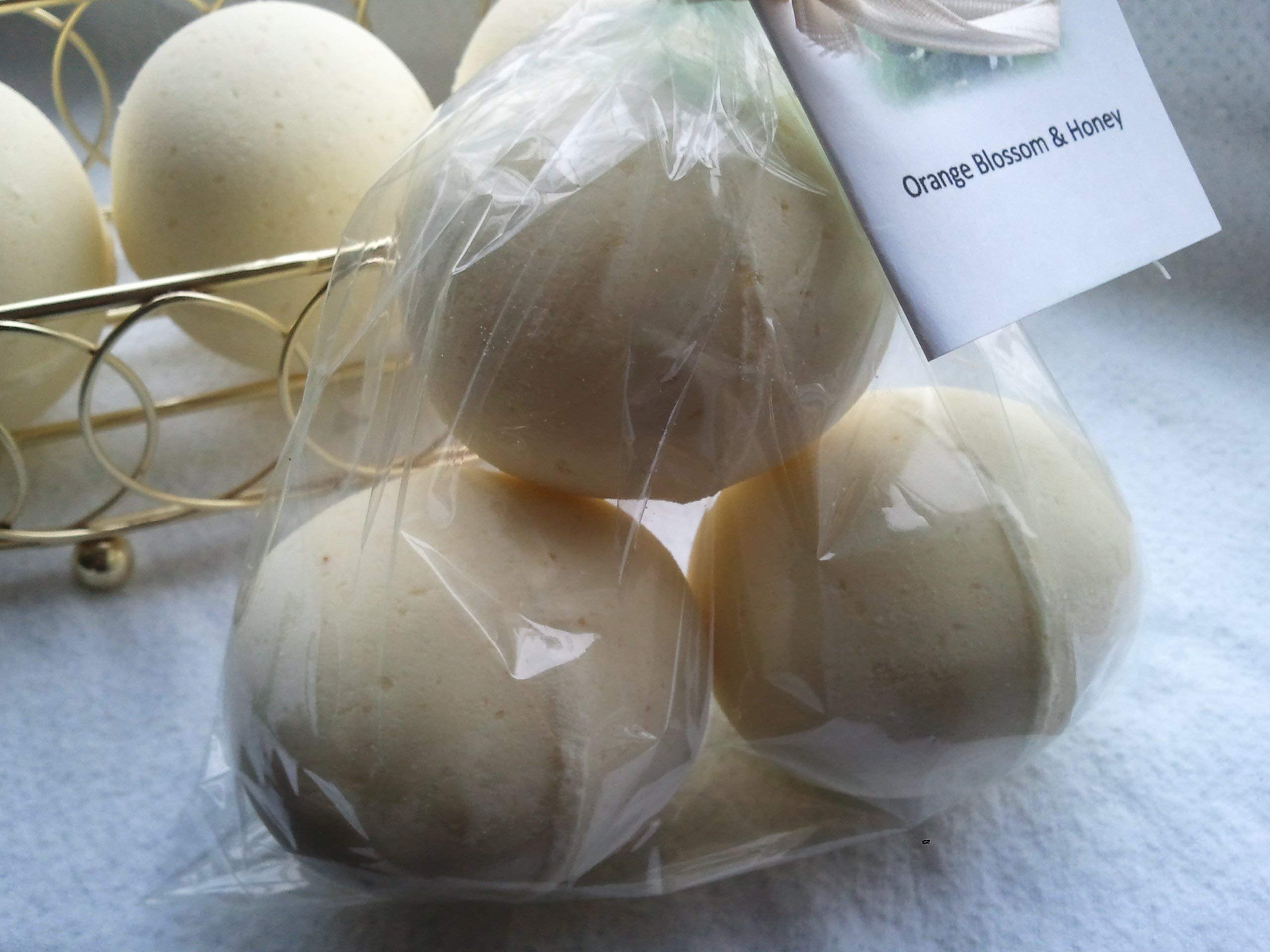 3 Orange Blossom and Honey Luxury Bath Bombs, Large, 5 oz Each, Made with Shea, Mango & Cocoa Butter, Ultra Moisturizing, Great for Dry Skin, All Skin Types. (Orange Blossom and Honey)