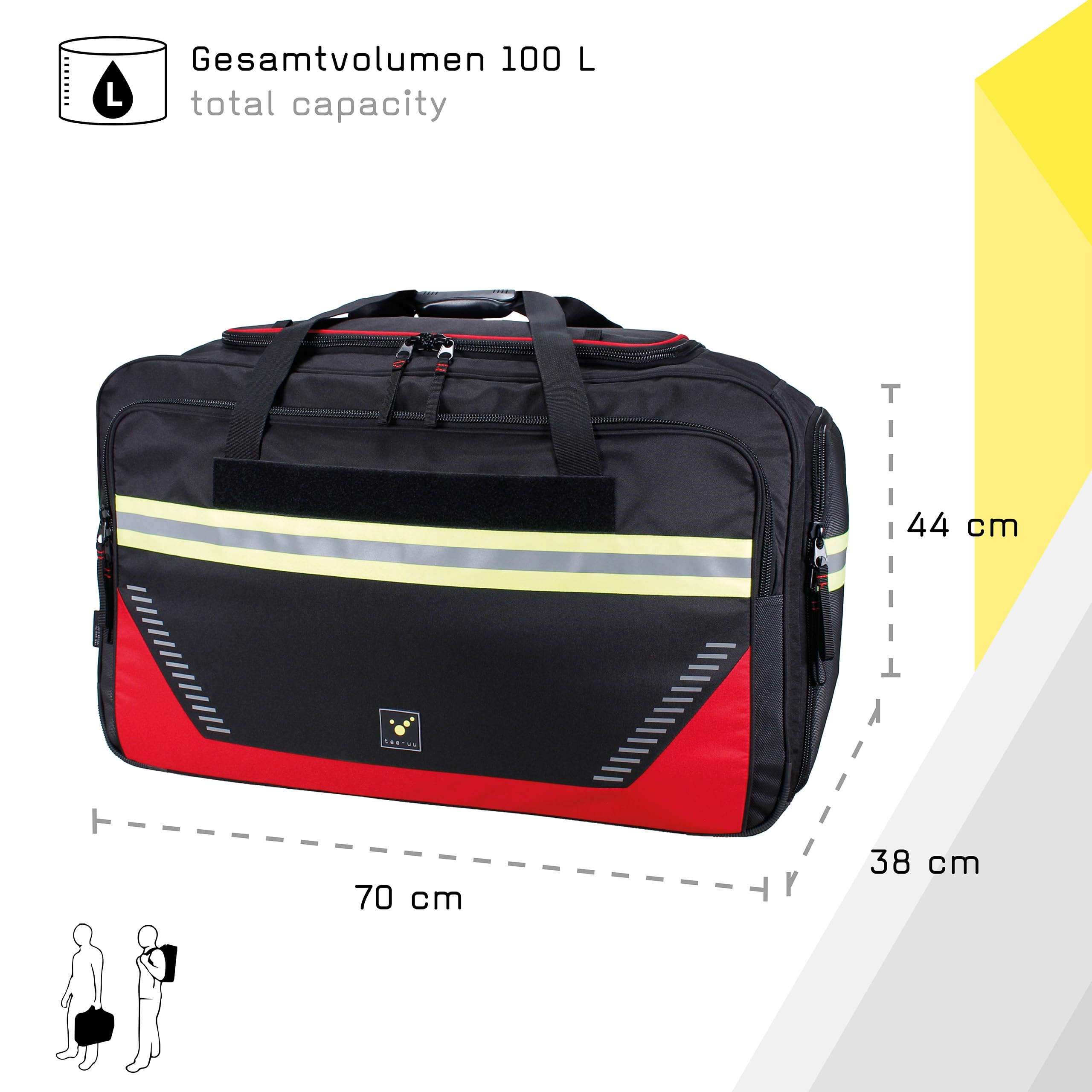 tee-uu RAGBAG EVO torba na ubrania, czarno-czerwona, do przechowywania 100 l, różne warianty, czarny, czerwony, Neutralny AA