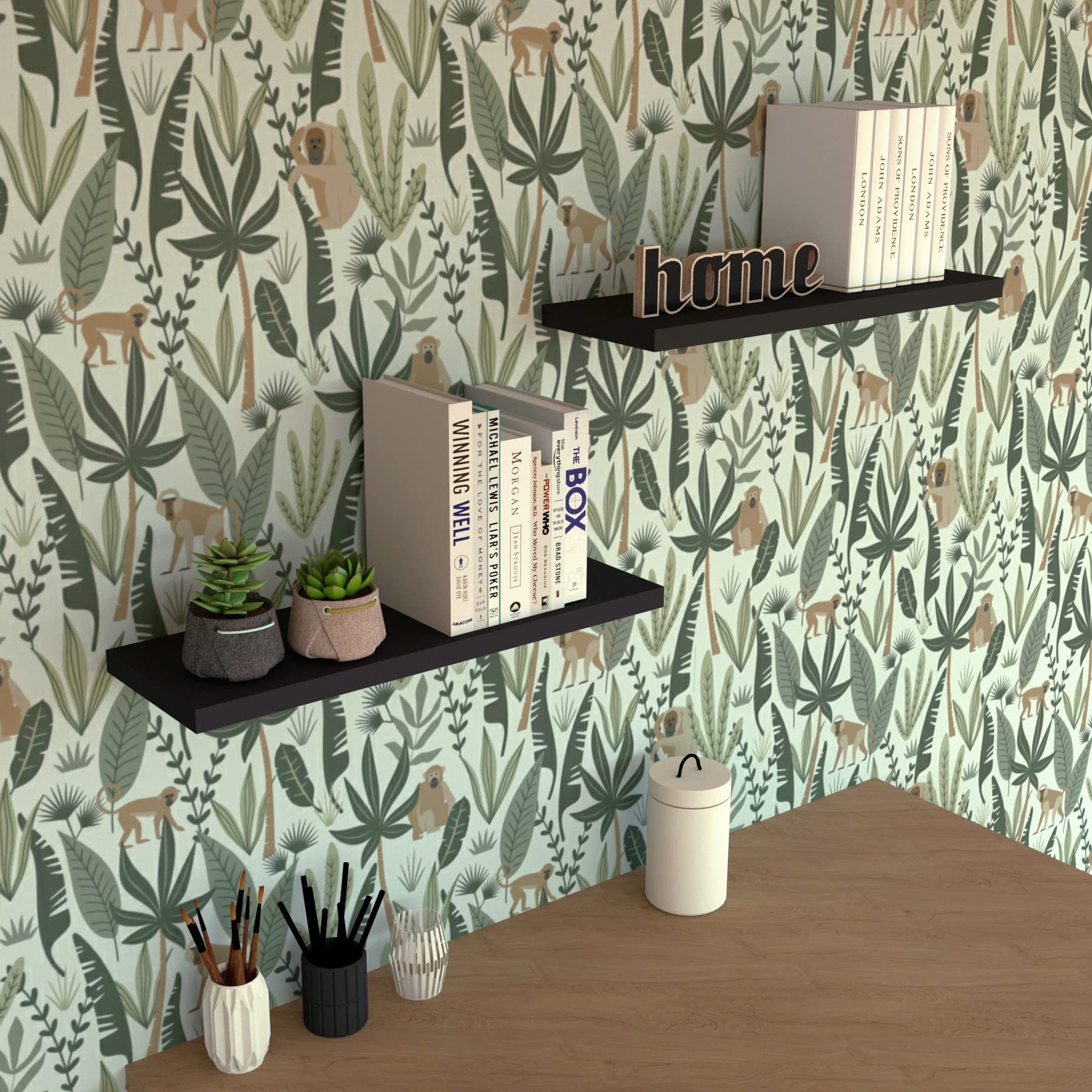 Henor Balda Pared 50 x 20 x 2.5 cm. Estante Pared Madera Herraje Totalmente Oculto Carga Soporta hasta 25Kg Blanco — view 20