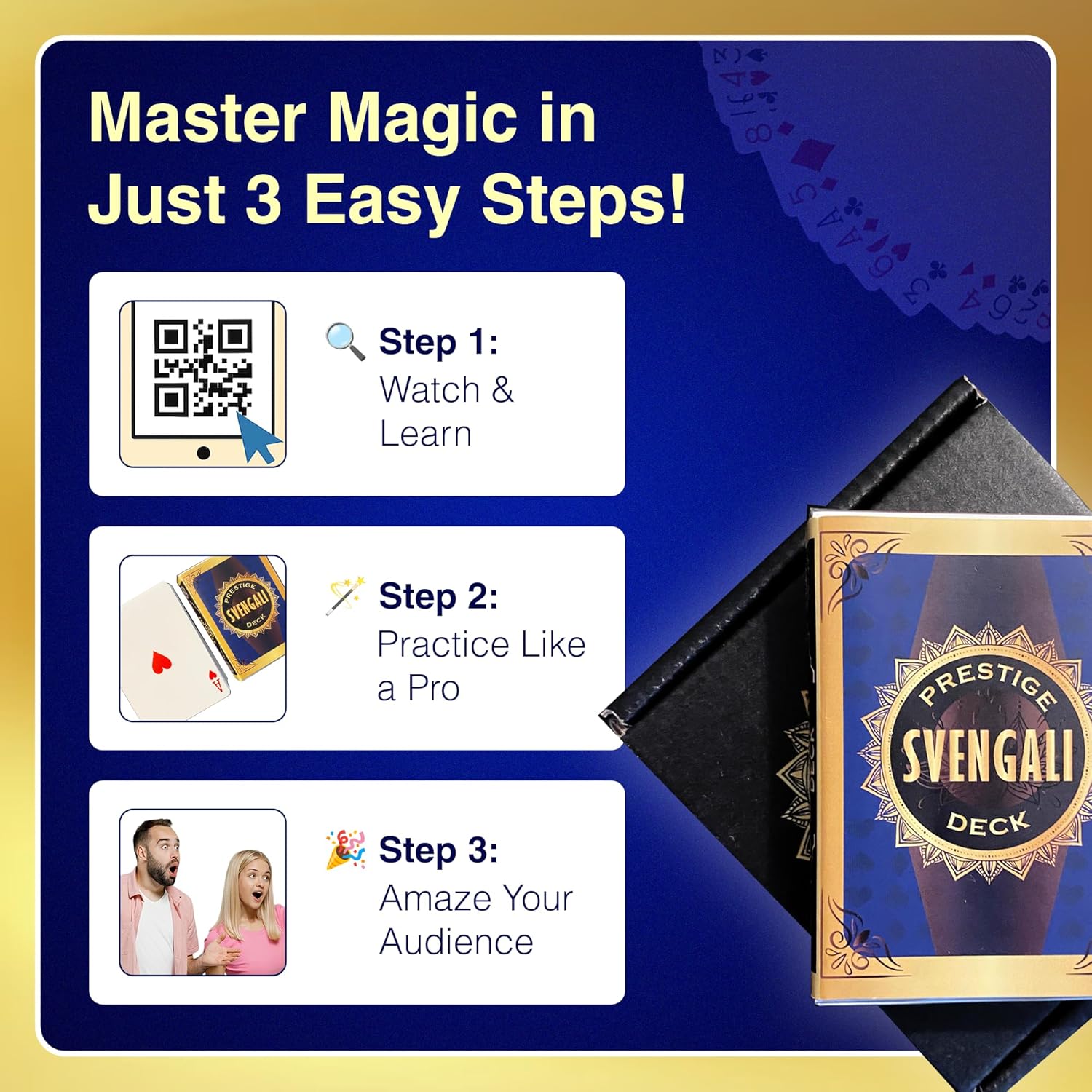 Prestige Svengali Deck – Magic Trick Deck for Card Tricks | Includes 20 Tricks | Magic Tricks Adults & Magician Cards | Professional Svengali for Mind-Blowing Illusions Red