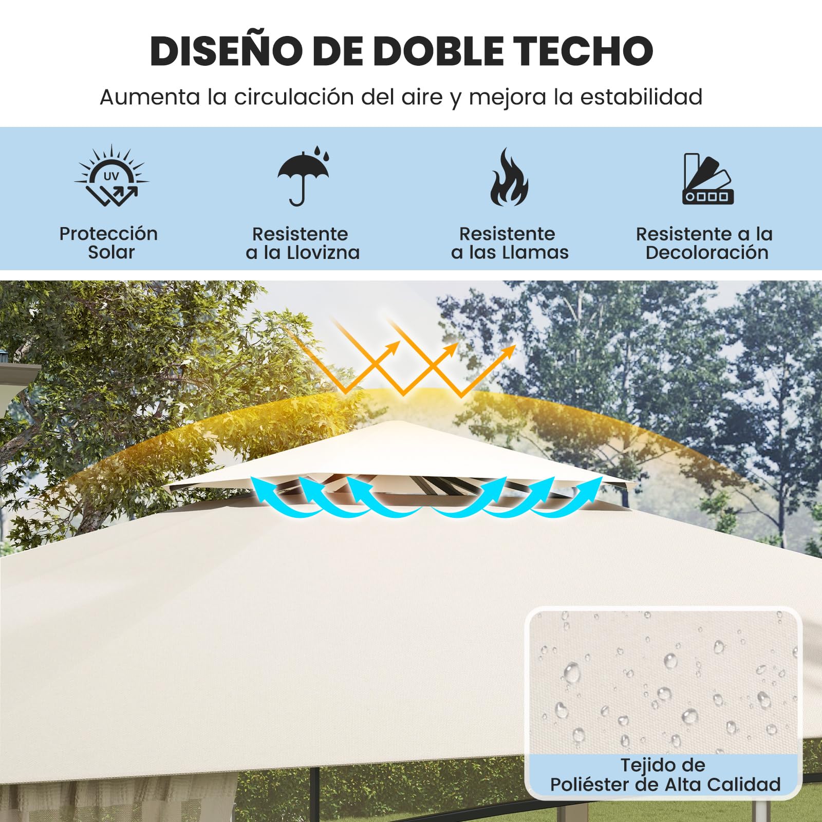COSTWAY Carpas para Exteriores 3,6 x 3m con Red